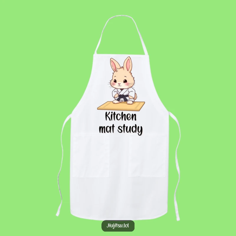 Funny Rabbit Judo Mat Study Apron - Humorous Kitchen Learning Gift