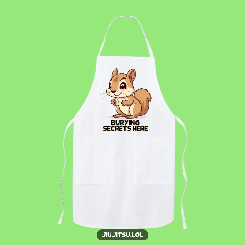 Funny Squirrel Anticipation Apron: Playful Kitchen Wear for Comical Gifts