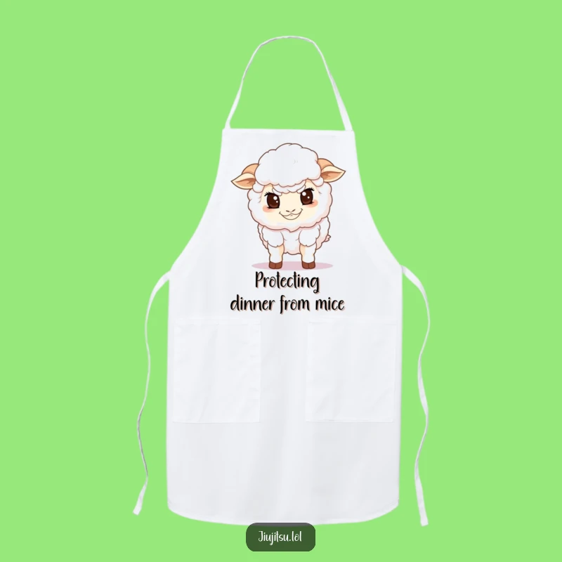 Funny Sheep Guard Apron - Kitchen Defense with Humor