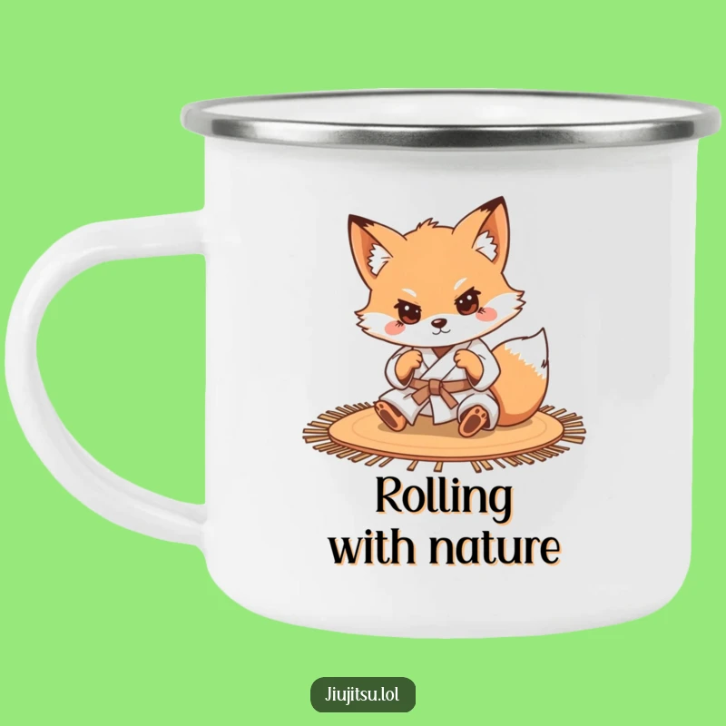 Funny Determined Fox Judo Camping Mug - Humorous Outdoor Gift