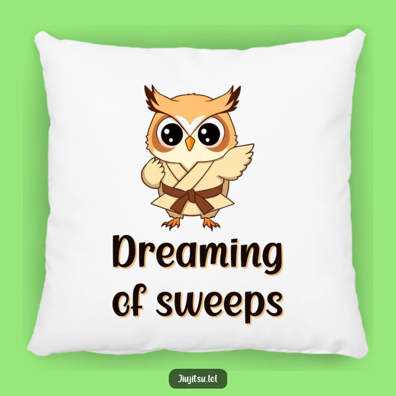 Funny Owl Judo Sweep Pillow - Cozy Humorous Decor Gift