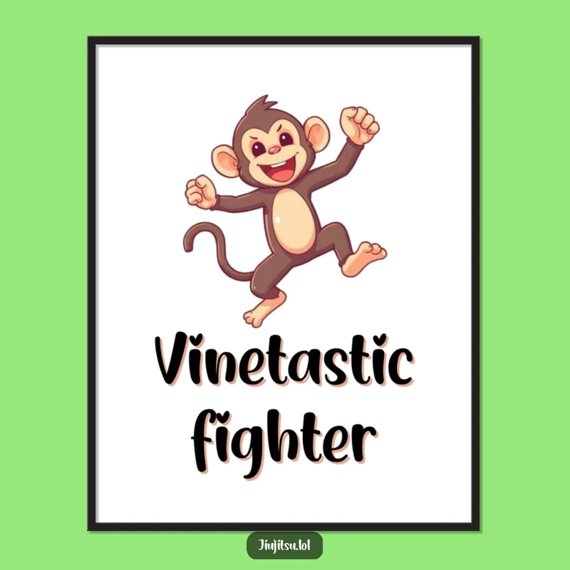 Funny Monkey Sparring Digital Art: Instant Primate Humor, Perfect Printable Gift!