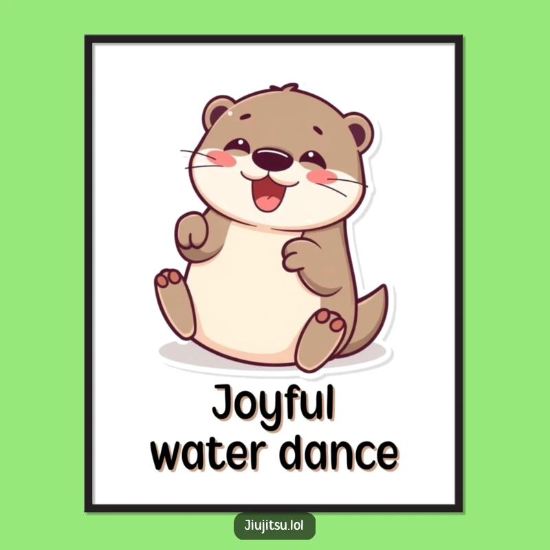 Funny Otter Submission Roll Digital Art: Cheerful Print for Wall Decor & Funny Gifts