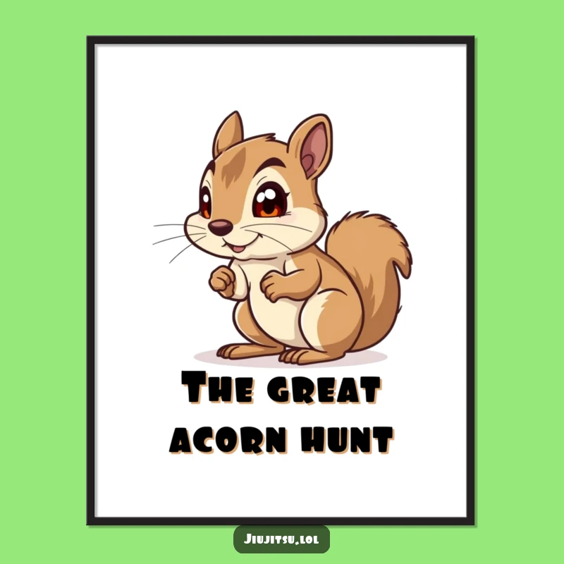 Funny Squirrel Anticipation Digital Art: Curious Critter Print for Wall Decor & Funny Gifts