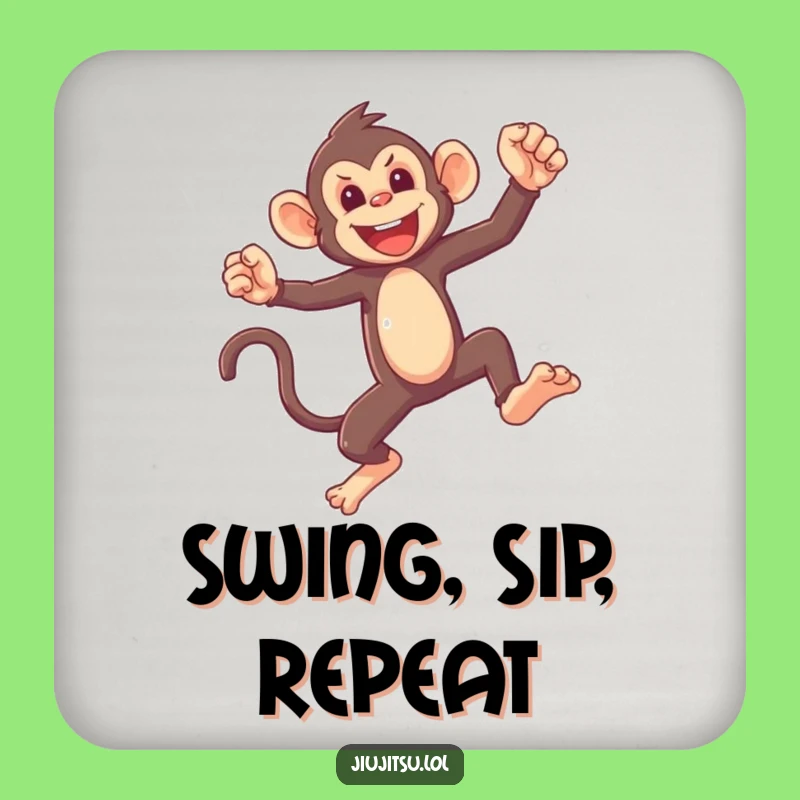 Funny Monkey Sparring Coaster: Protect Surfaces with Primate Panache, Perfect Gift!