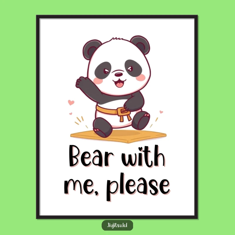 Dynamic Funny Panda Belt Poster - Inspiring Martial Arts Art