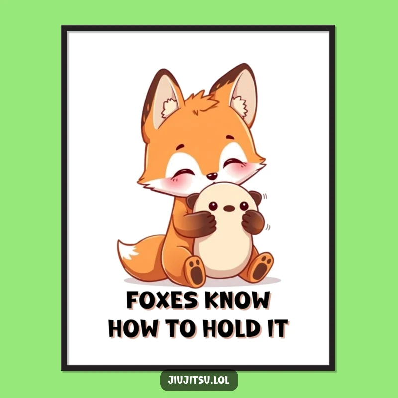 Funny Free Printable Wall Art: Curious Fox Plush Toy Decor Downloadable Art