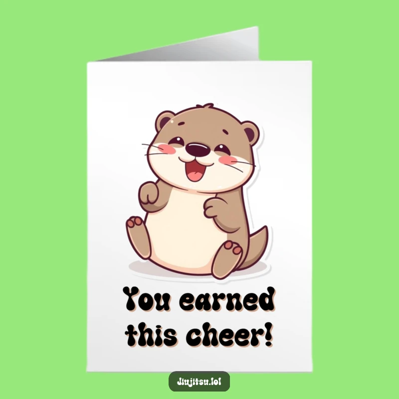Free Printable Otter Card: Cheerful Roller for Your Congratulations Downloadable