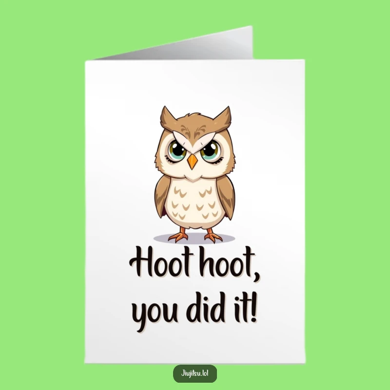 Free Printable Owl Congrats Card: Funny Takedown Simulation Downloadable Gift