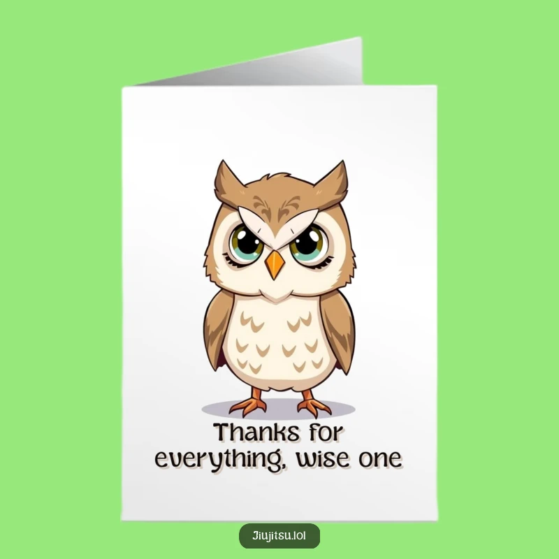 Free Printable Owl Thank You Card: Funny Takedown Gratitude Downloadable Gift