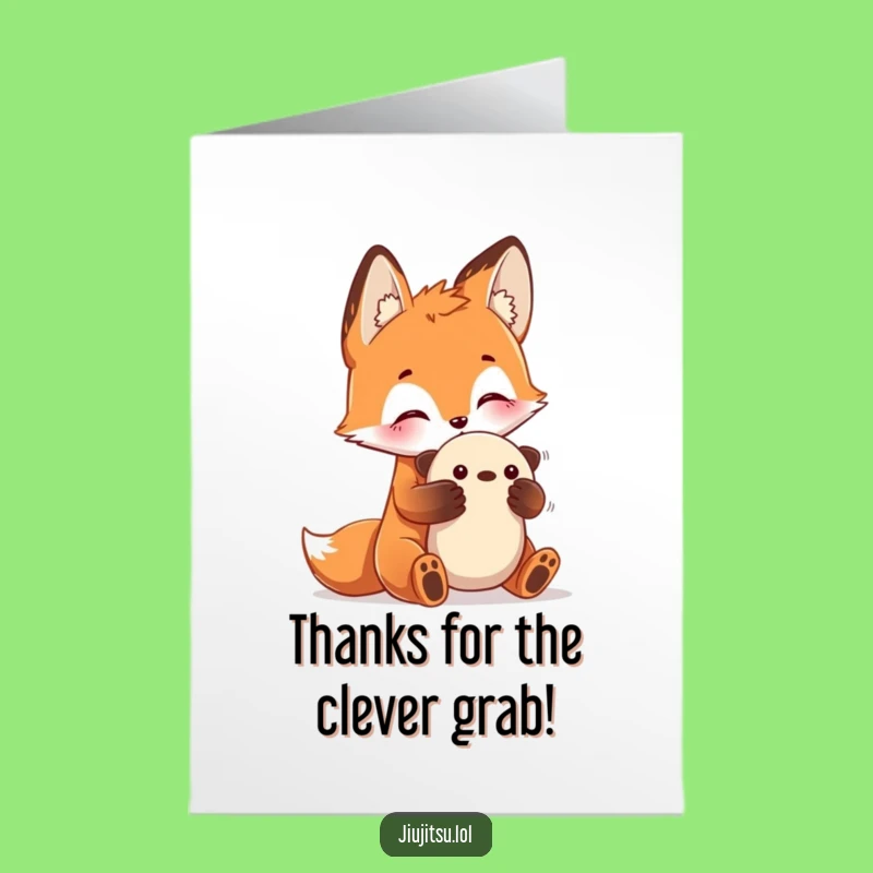 Free Printable Thank You Card: Curious Fox Plush Toy Downloadable Gift