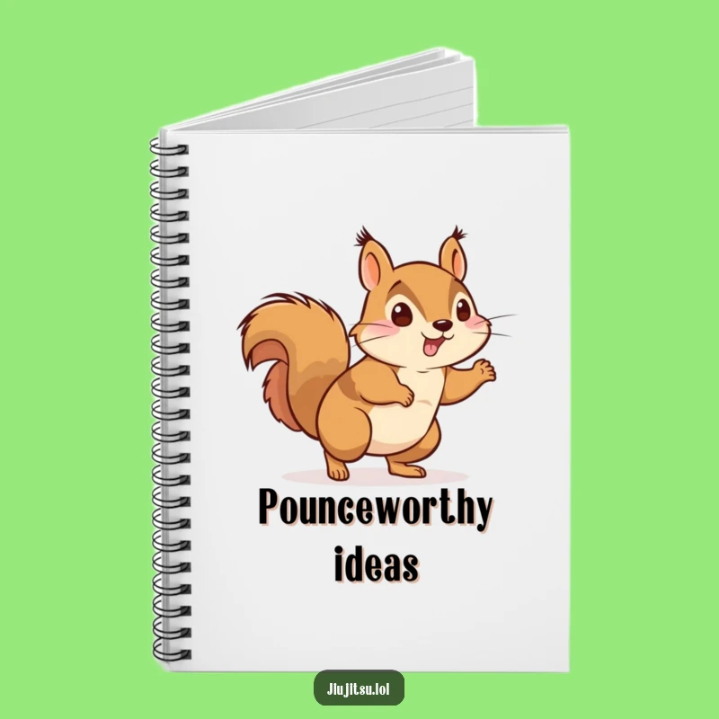 Funny Energetic Squirrel Judo Notebook - Humorous Stationery Gift