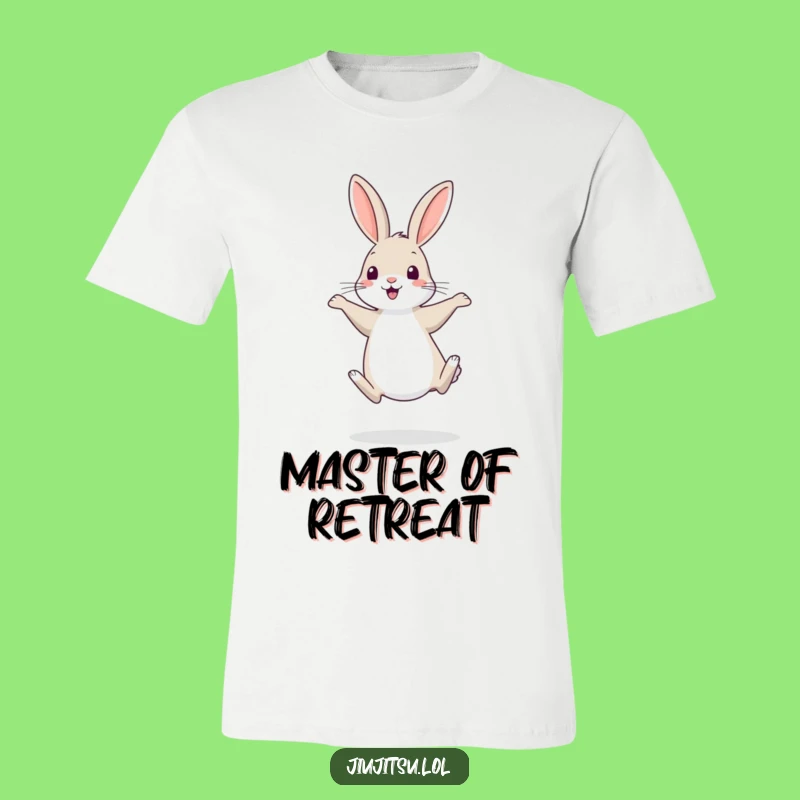 Funny Shy Rabbit Retreat T-Shirt: Timid Cartoon Tee for Comical Gifts