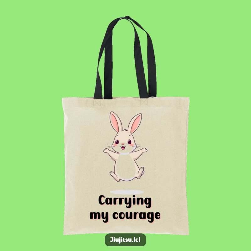 Funny Shy Rabbit Retreat Tote Bag: Timid Accessory for Funny Gifts